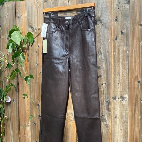 Wilfred The Melina High-Waisted Vegan Leather Pants NWT Size 8 - Picture 5 of 13